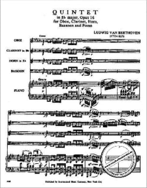 Quintet in E flat major op. 16 - Score - BEETHOVEN - Partition