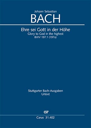 Cantate BWV 197.1 (197a) BACH Partition Grand format
