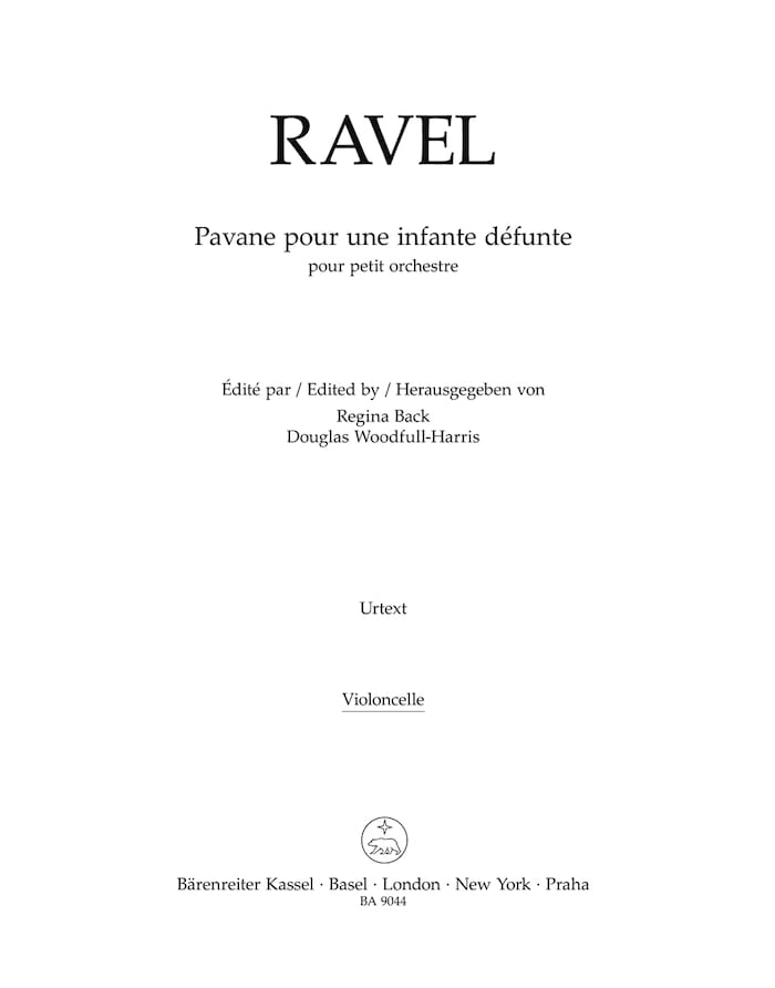 Pavane pour une infante défunte - CELLO RAVEL Partition