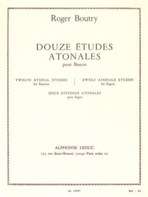 12 Etudes Atonales - Basson Roger Boutry Partition Basson
