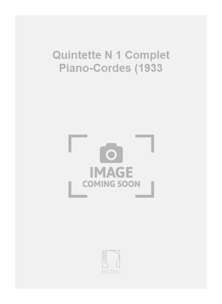 Quintette avec piano n° 1 MARTINU Partition Quintettes