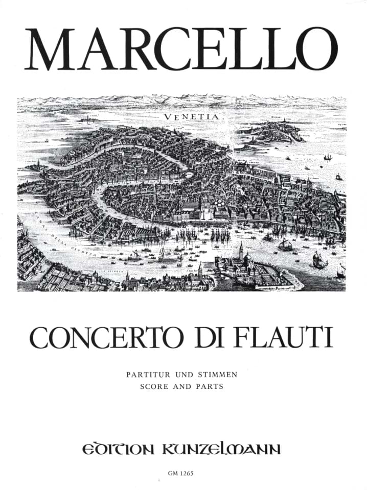 Concerto pour 4 flûtes et basse continue MARCELLO Partition