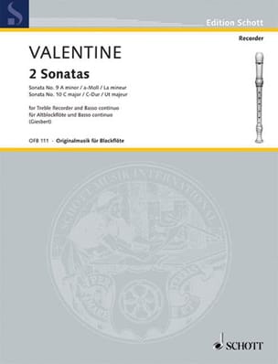 2 Sonates - Flûte à Bec Robert Valentine Partition Flûte à bec