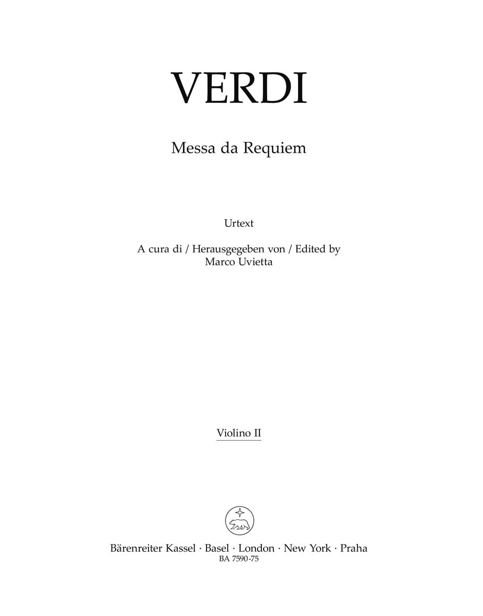 Messa da Requiem - V2 VERDI Partition
