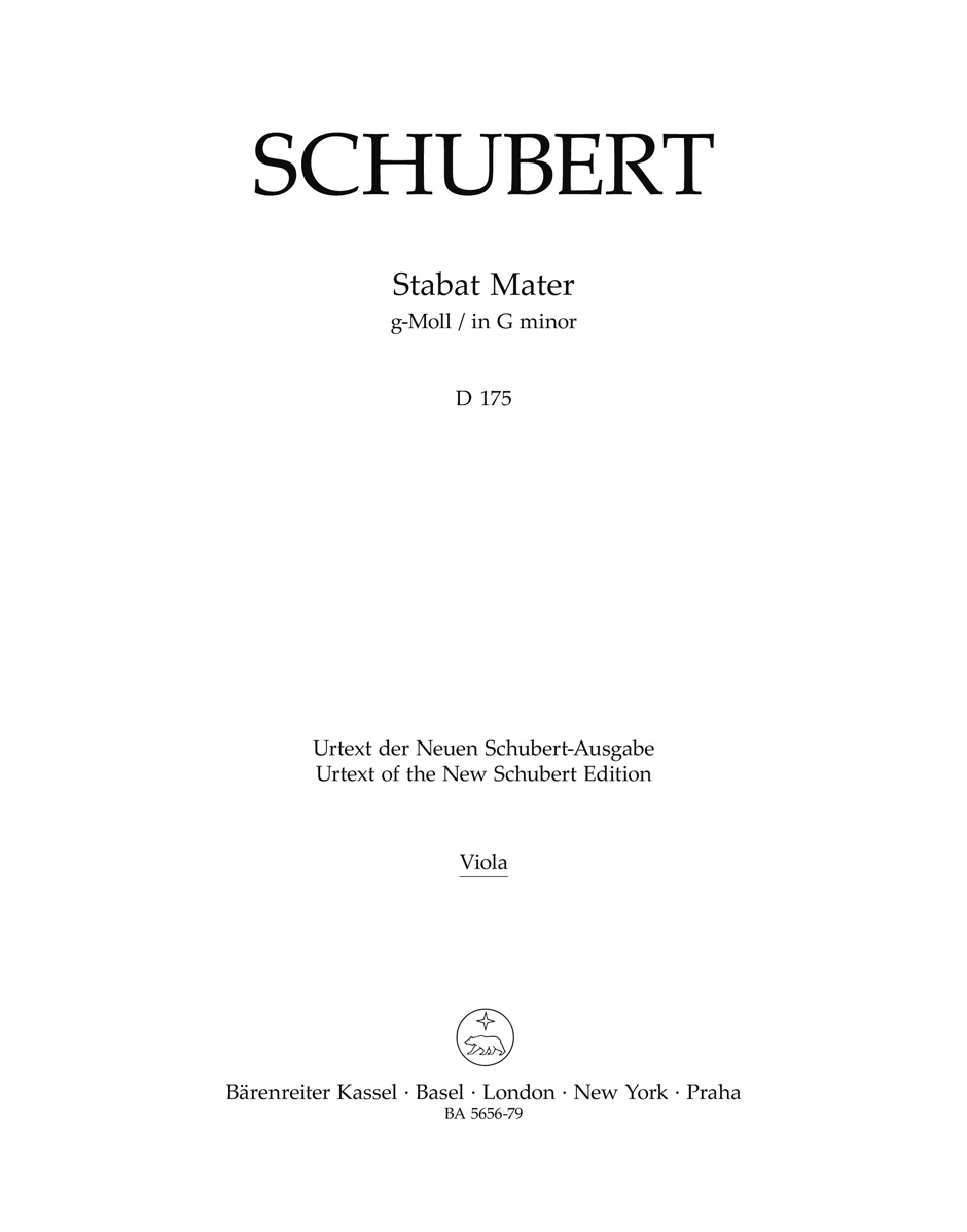 Stabat Mater in G minor D 175 - SCHUBERT - Partition