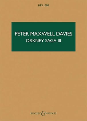 Orkney Saga III Davies Peter Maxwell Partition Petit format