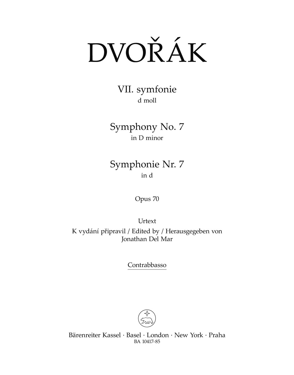 Symphony no. 7 in D minor op. 70 - Antonin Dvorak - Partition