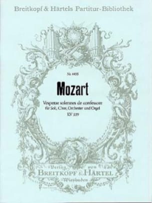 Vesperae Solennes KV 339 MOZART Partition Grand format