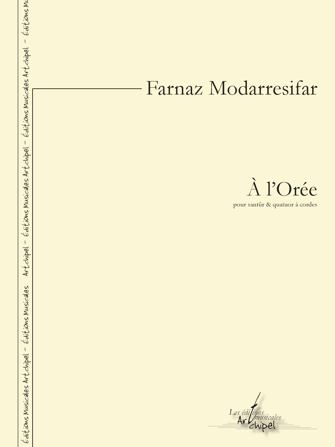 A l'Orée Farnaz Modarresifar Partition Quatuors