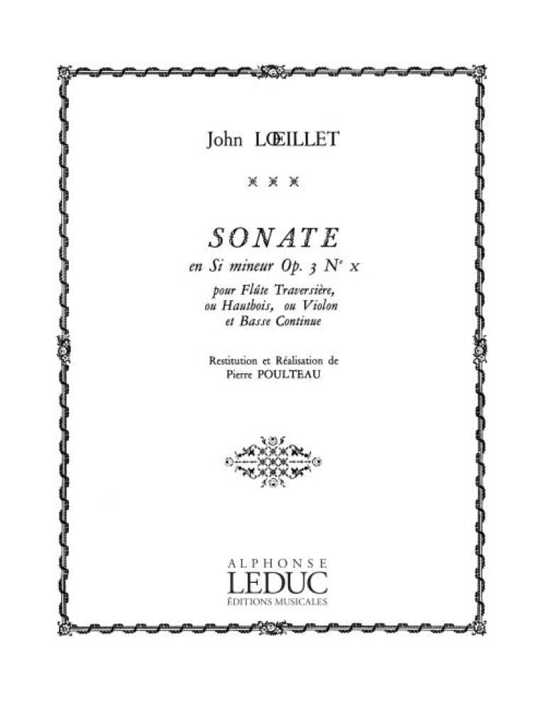 Sonate En Si Mineur Op 3 n° 10