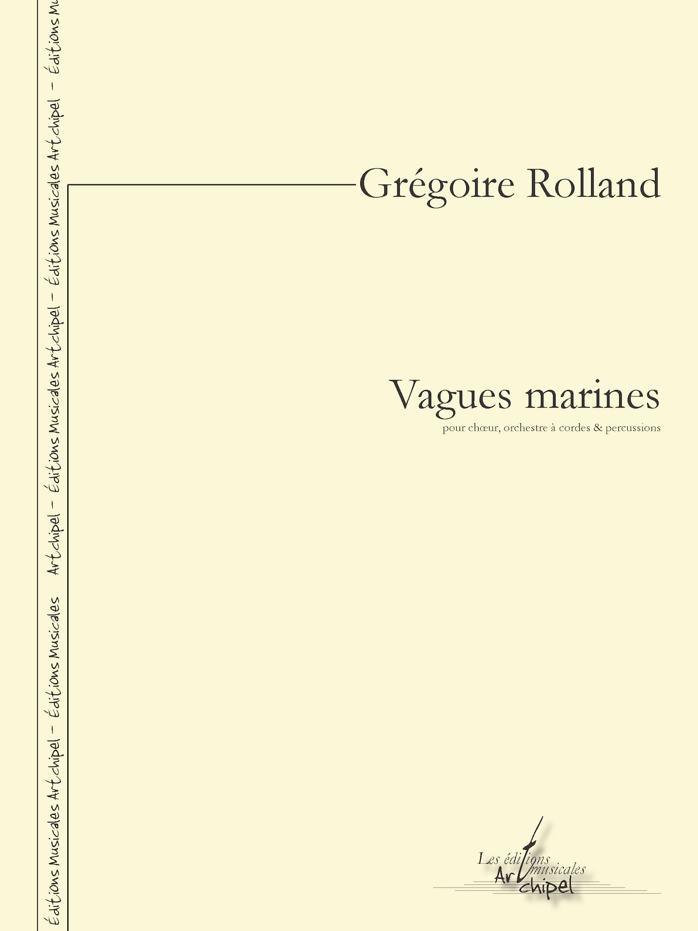 Vagues marines Grégoire Rolland Partition Grand format