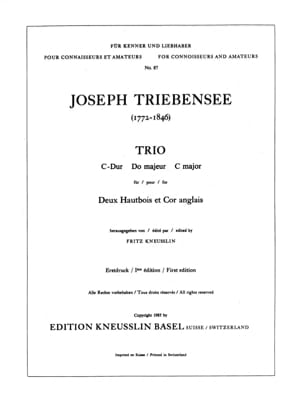 Trio en Do majeur - Stimmen Joseph Triebensee Partition Trios
