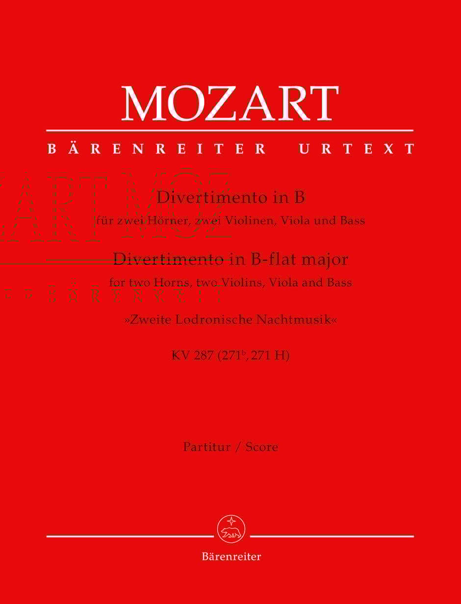 Divertimento, Kv 287 MOZART Partition Grand format