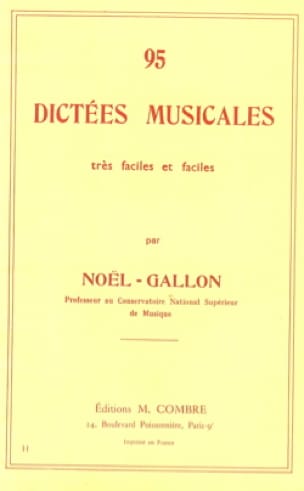 95 Dictées musicales Noël Gallon Partition Dictées musicales