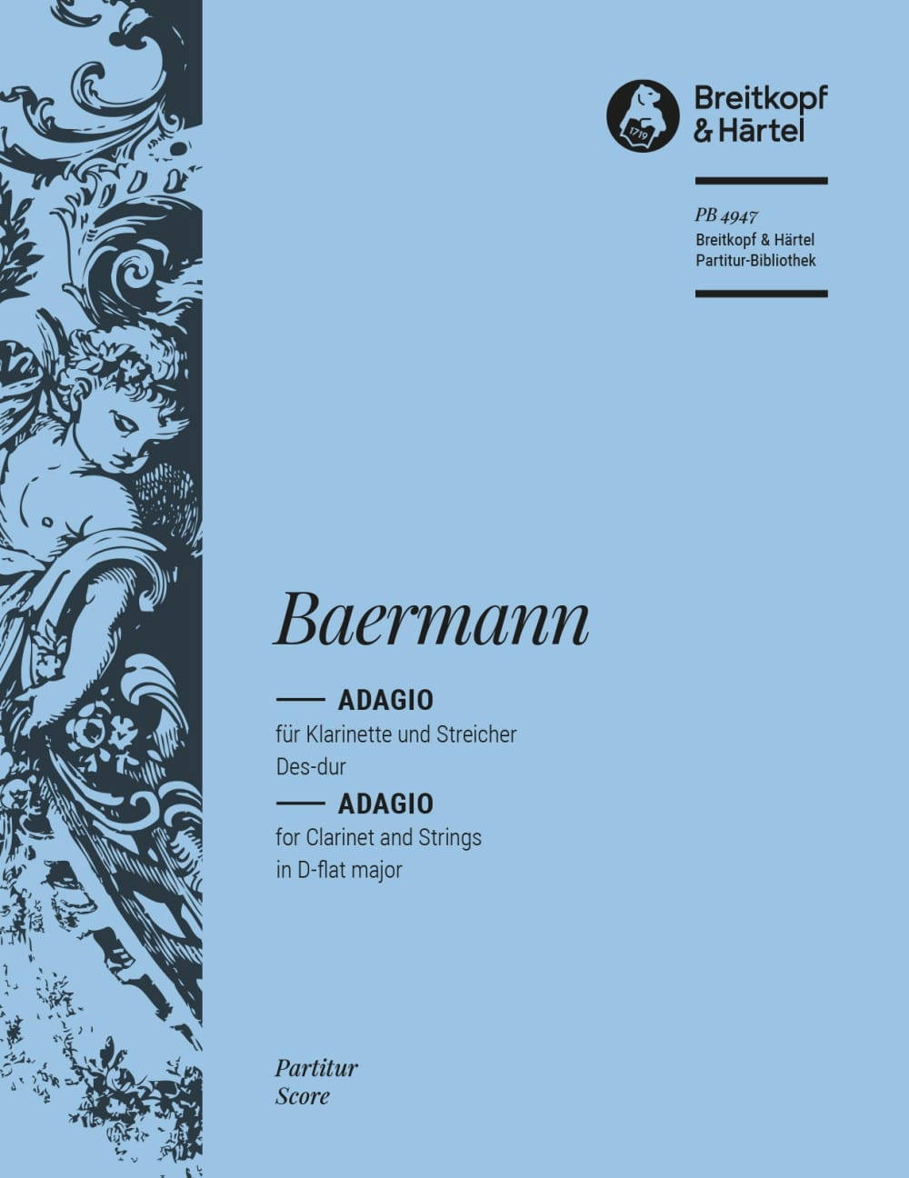 Adagio Des-Dur Heinrich Joseph Baermann Partition Grand format