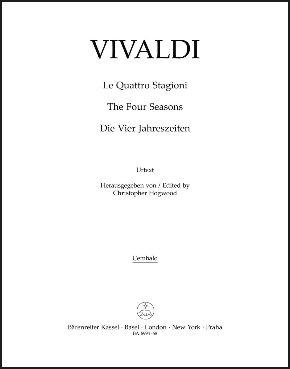 The Four Seasons VIVALDI Partition