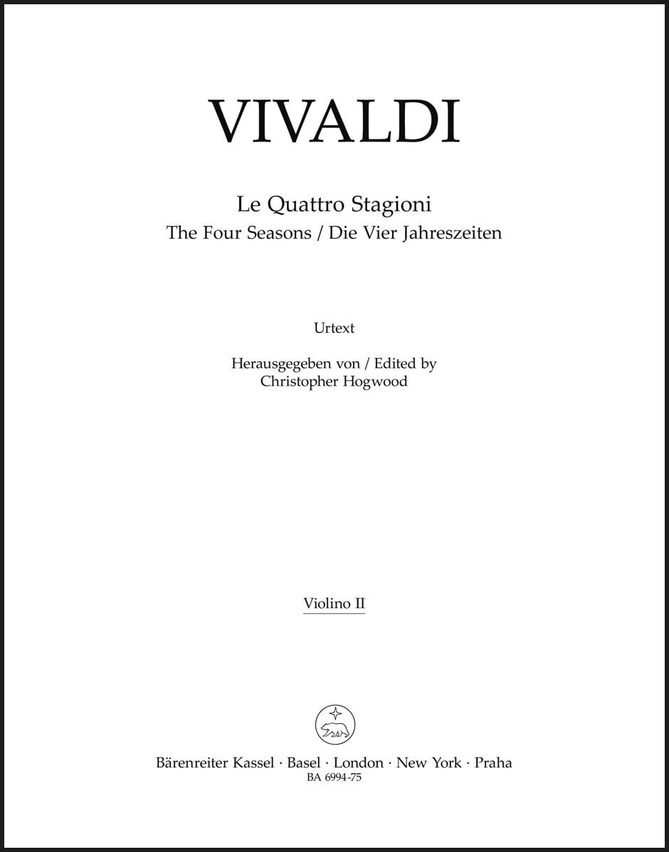 The Four Seasons VIVALDI Partition