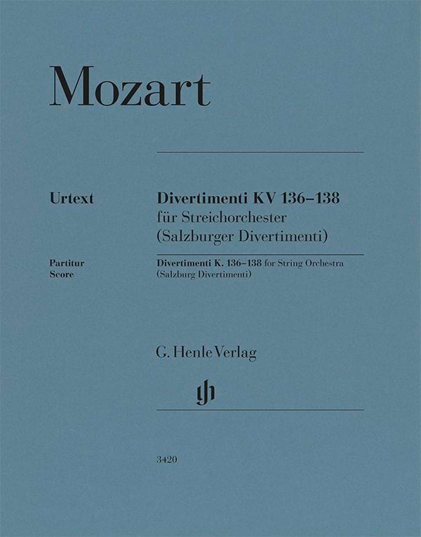Divertimenti K. 136-138 - Conducteur MOZART Partition Grand format