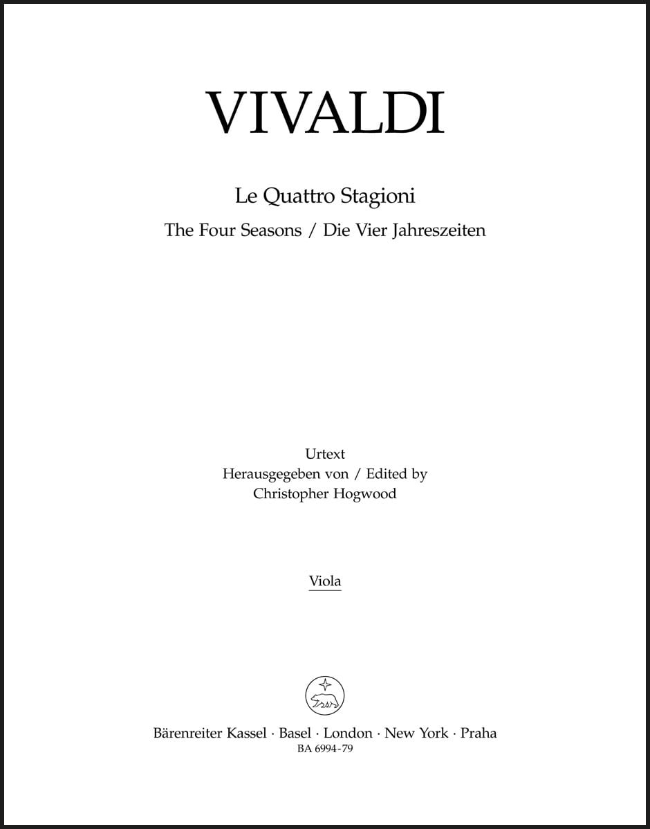The Four Seasons VIVALDI Partition