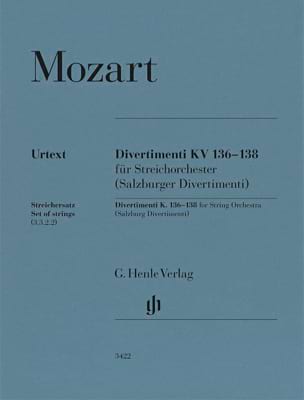 Parcourir les pages de Divertimenti K. 136-138 - Matériel - MOZART - Partition