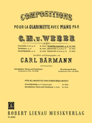 Grand duo concertant op. 48 Carl Maria von Weber Partition Clarinette