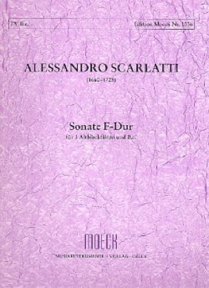 Sonata F-Dur Alessandro Scarlatti Partition Flûte à bec