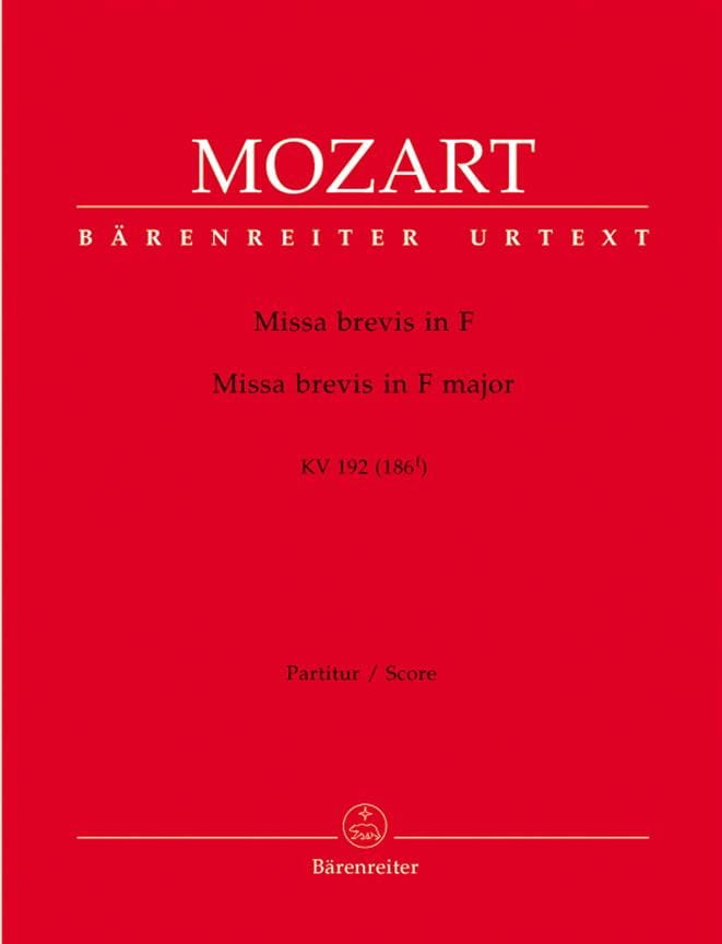 Missa brevis F-Dur KV 192 - Partitur MOZART Partition Grand format
