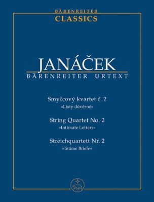 Quatuor à Cordes N° 2 Lettres Intimes JANACEK Partition Petit format