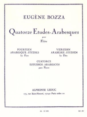 14 Etudes-Arabesques Eugène Bozza Partition Flûte traversière