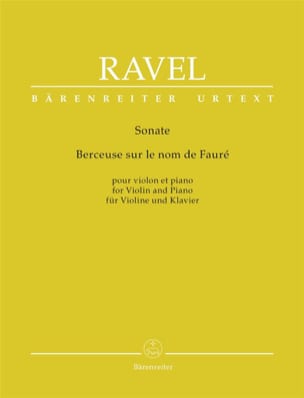 Berceuse sur le nom de Fauré RAVEL Partition Violon