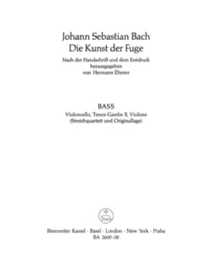 Die Kunst der Fuge. Ausgabe nach der Handschrift und dem Erstdruck mit Choral V