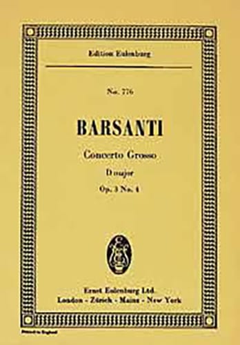 Concerto grosso D-Dur Francesco Barsanti Partition Petit format