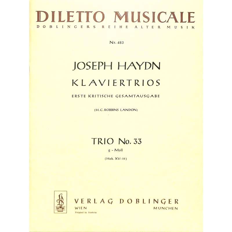 Klaviertrio Nr. 33 g-moll Hob. 15 : 19 - Stimmen HAYDN Partition Trios