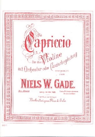 Capriccio Niels Wilhelm Gade Partition Violon