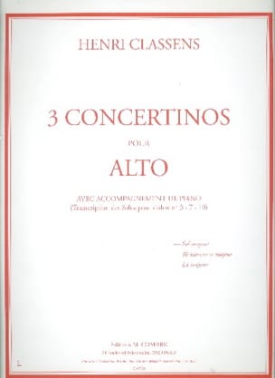 Concertino n° 1 en sol majeur - Alto CLASSENS Partition Alto