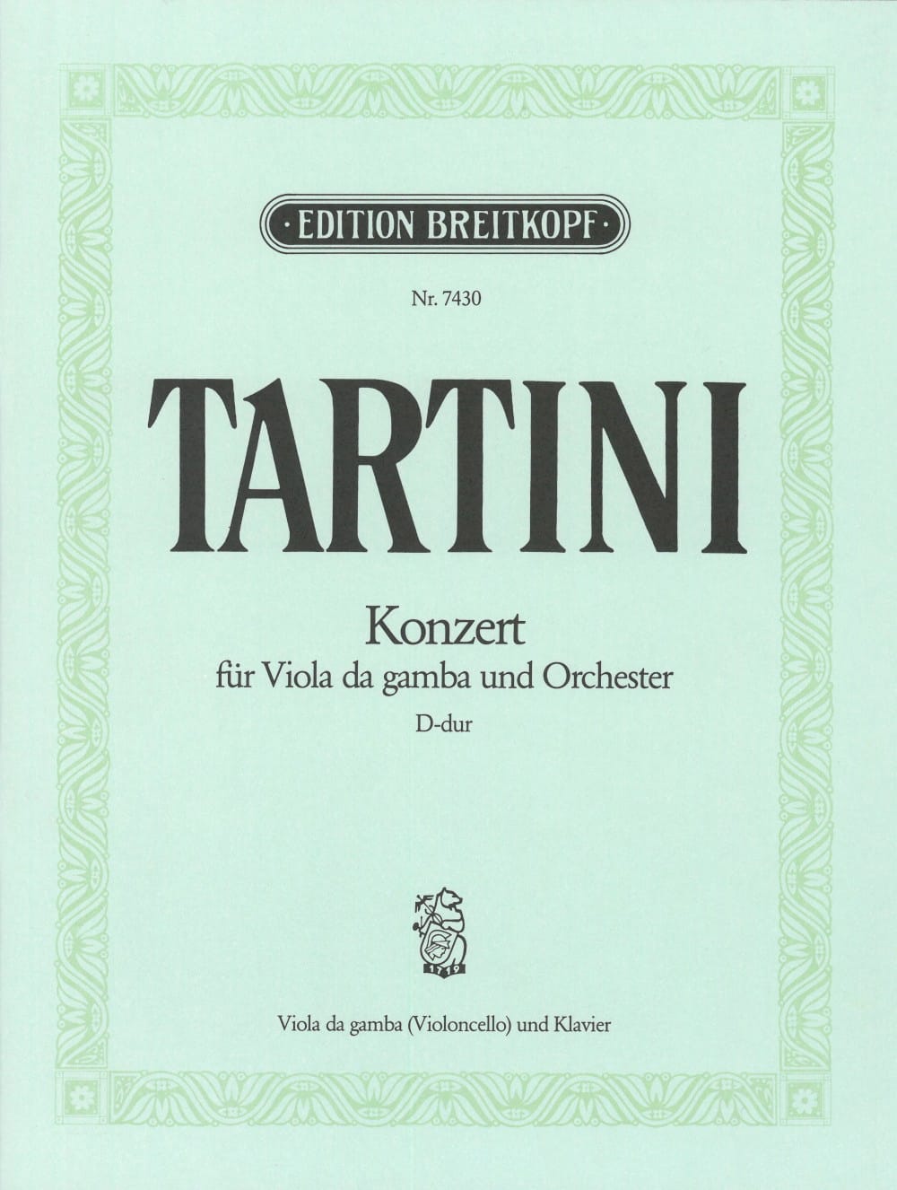 Concerto en Ré Pour Viole de Gambe TARTINI Partition Viole de gambe