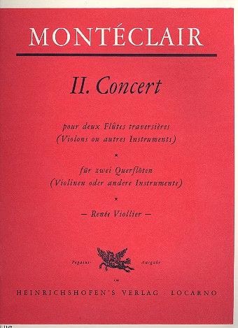 Concert n° 2 - 2 Flûtes - Michel Pignolet de Montéclair - Partition