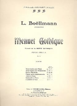 Menuet gothique Léon Boëllmann Partition Violoncelle