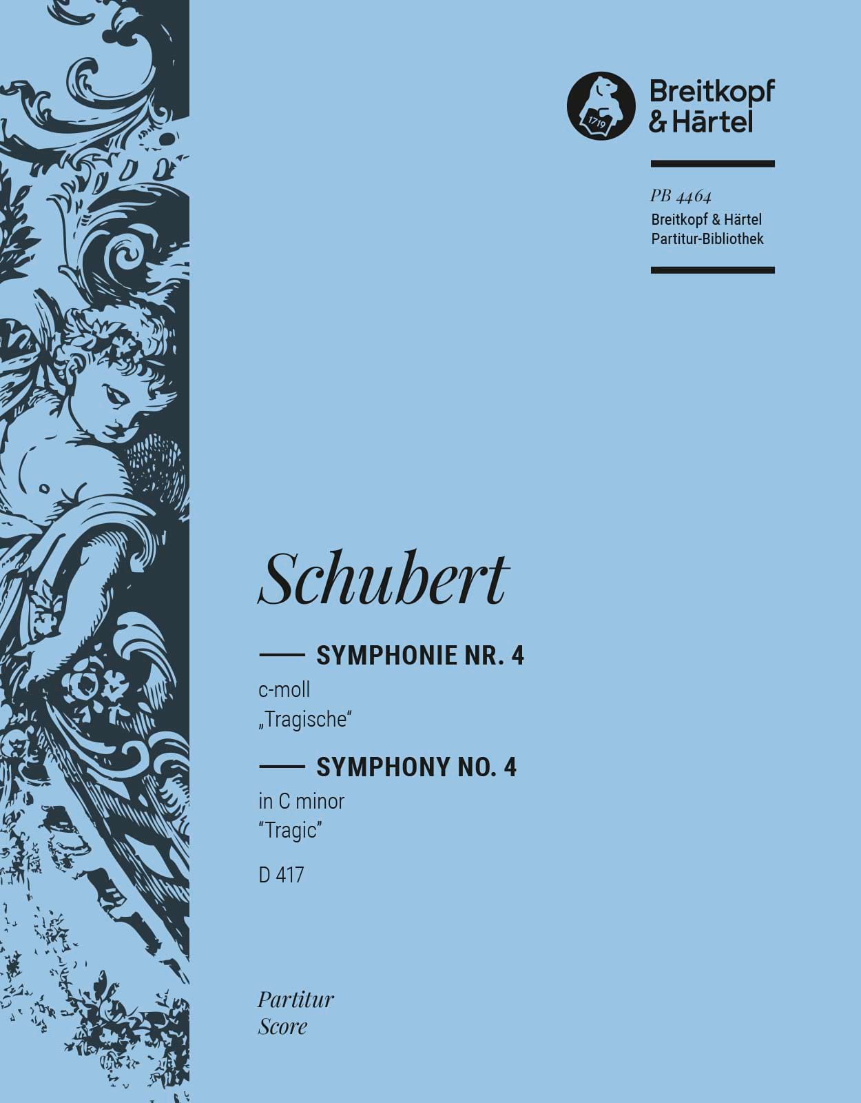 Symphony No. 4 in C minor D 417 SCHUBERT Partition Grand format