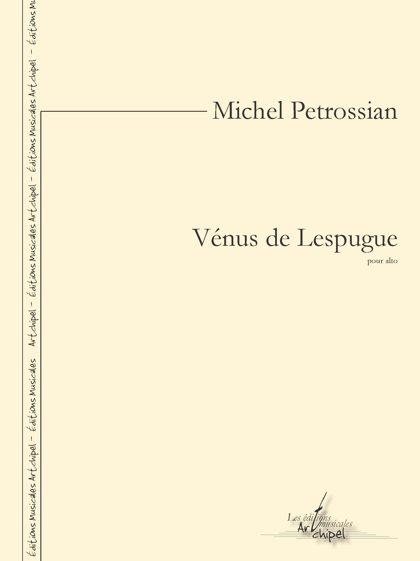 Vénus de Lespugue Michel Petrossian Partition Alto