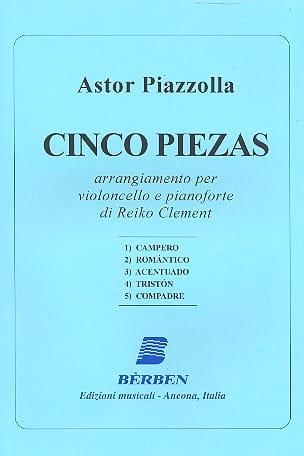 Cinco Piezas Astor Piazzolla Partition Violoncelle