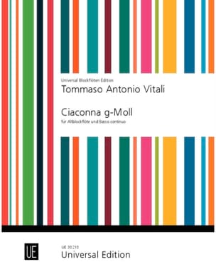 Ciaconna g-Moll Tommaso Antonio Vitali Partition Flûte à bec