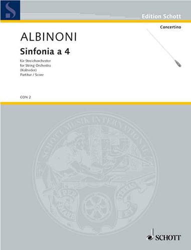 Sinfonia a 4 - Conducteur ALBINONI Partition Grand format