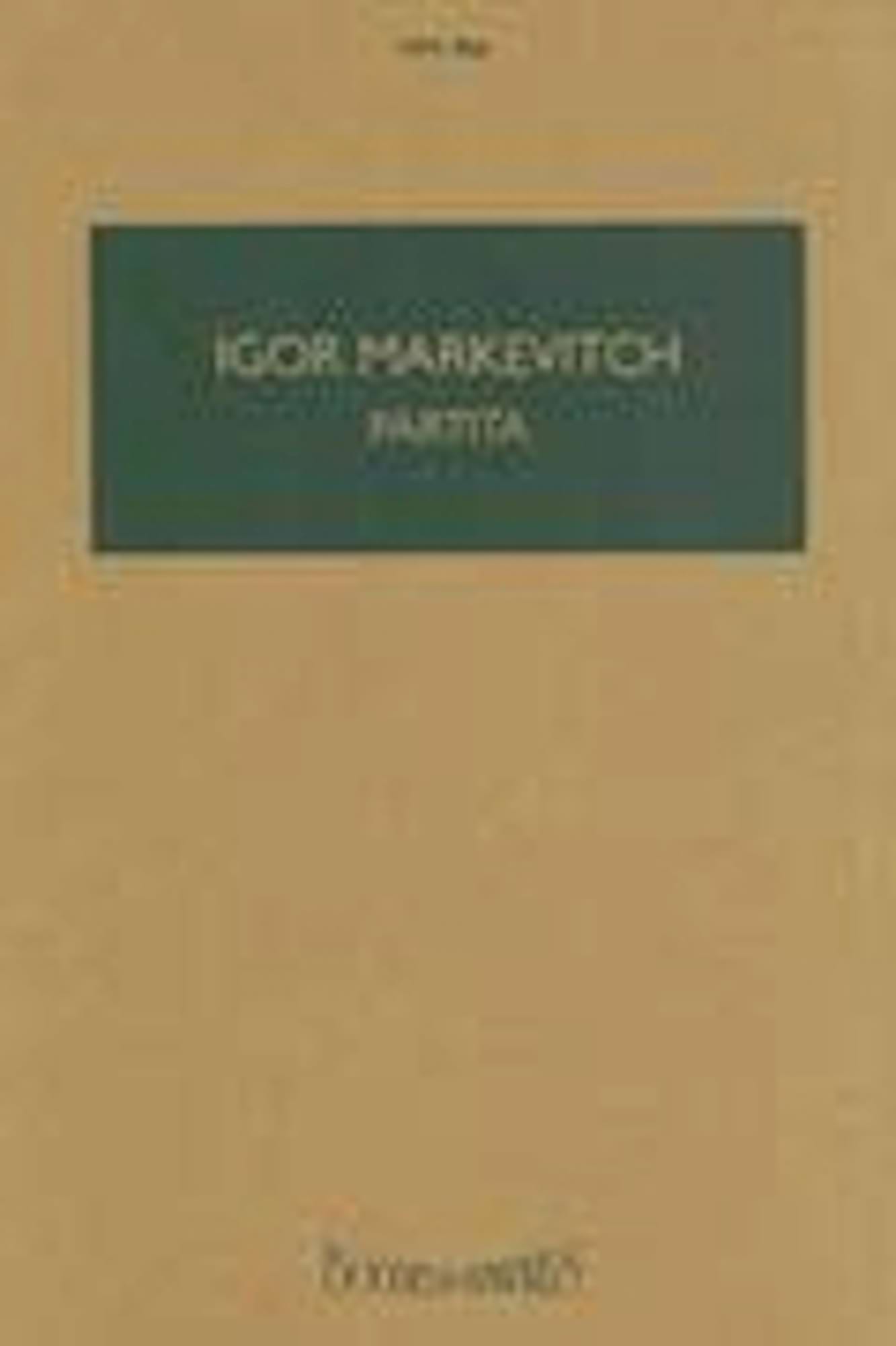 Partita Igor Markevitch Partition Grand format