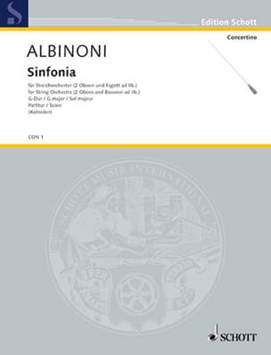 Sinfonia G-Dur - Conducteur ALBINONI Partition Grand format