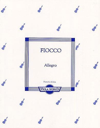Allegro - Alto Joseph Hector Fiocco Partition Alto