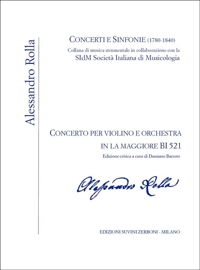 Concerto pour Violon, BI 521 Alessandro Rolla Partition Grand format