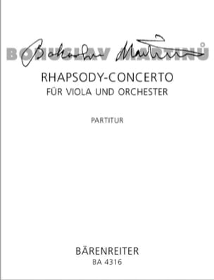 Rhapsody Concerto für Viola und Orch. - Partitur - MARTINU - Partition