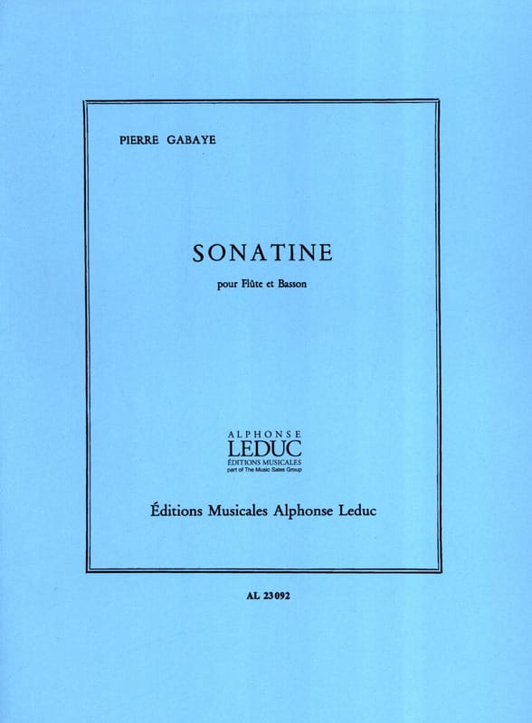 Sonatine - Flûte et basson Pierre Gabaye Partition Duos