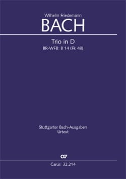 Trio en Ré Majeur - Br-Wfb: B14 Fk 48 Urtext - Wilhelm Friedemann Bach